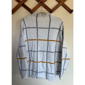 Tahari Sweater Women's 1x Nuetral Windowpane Check Mock Neck Pullover Old Money